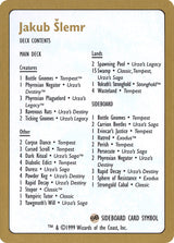 1999 Jakub Slemr Decklist Card - Magic: The Gathering