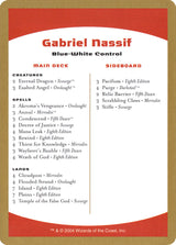 2004 Gabriel Nassif Decklist Card - Magic: The Gathering