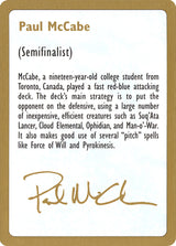 1997 Paul McCabe Biography Card - Magic: The Gathering
