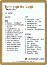 2000 Tom van de Logt Decklist Card - Magic: The Gathering