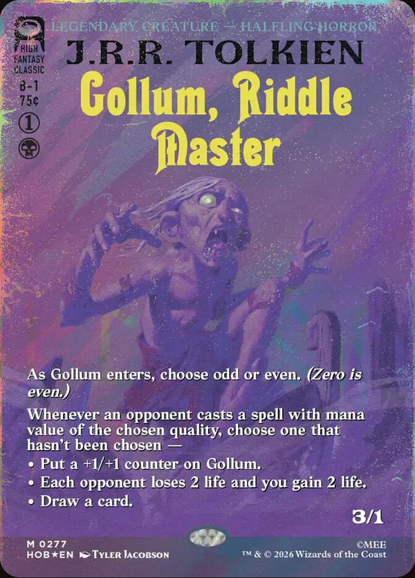 Gollum, Riddle Master (Borderless) (Surge Foil) - Magic: The Gathering