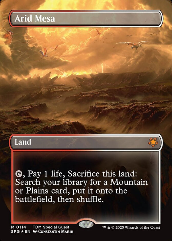 Arid Mesa (Borderless) (Dragonscale Foil) - Magic: The Gathering