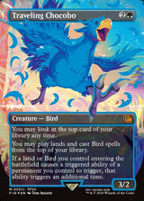 Traveling Chocobo (Borderless) (Neon Ink Blue) - Magic: The Gathering