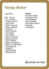 1996 George Baxter Decklist Card - Magic: The Gathering