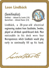 1996 Leon Lindback Biography Card - Magic: The Gathering