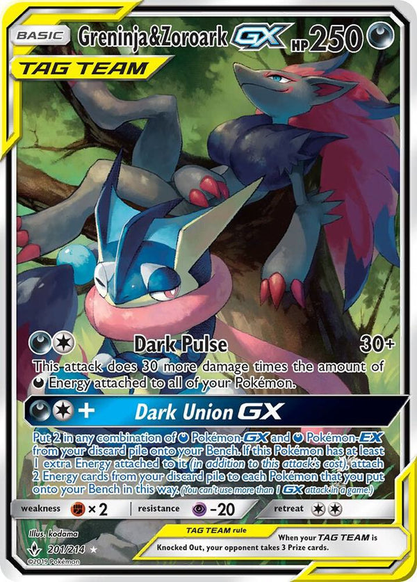 Greninja & Zoroark GX (201) (Alternate Full Art) - Pokémon