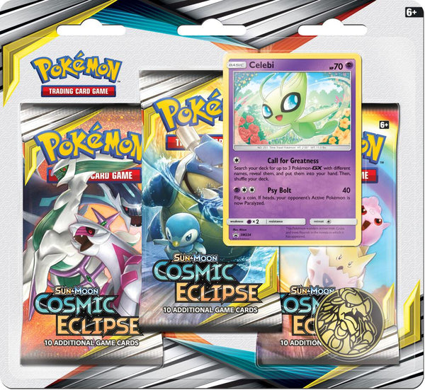 Cosmic Eclipse 3 Pack Blister [Celebi] - Pokémon