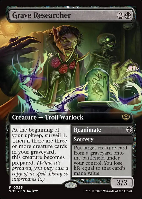 Grave Researcher (Extended Art) - Magic: The Gathering
