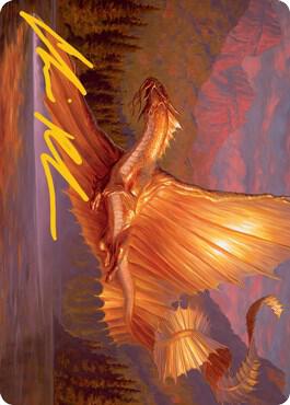 Adult Gold Dragon Art Card (Gold-Stamped Signature) - Magic: The Gathering