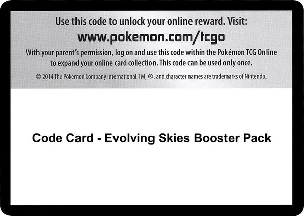 Code Card - Evolving Skies Booster Pack - Pokémon