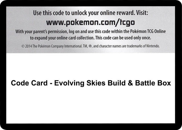 Code Card - Evolving Skies Build & Battle Box - Pokémon