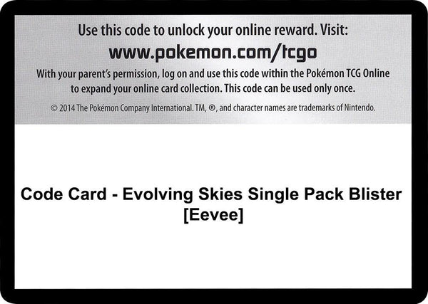 Code Card - Evolving Skies Single Pack Blister [Eevee] - Pokémon