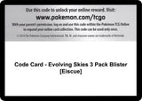 Code Card - Evolving Skies 3 Pack Blister [Eiscue] - Pokémon