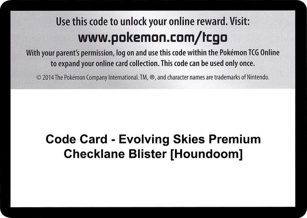 Code Card - Evolving Skies Premium Checklane Blister [Houndoom] - Pokémon