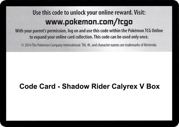 Code Card - Shadow Rider Calyrex V Box - Pokémon