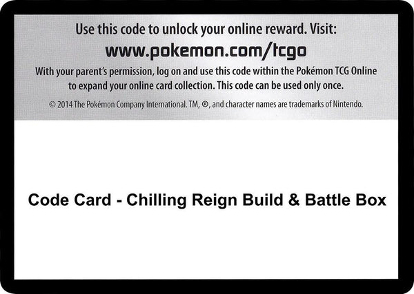 Code Card - Chilling Reign Build & Battle Box - Pokémon