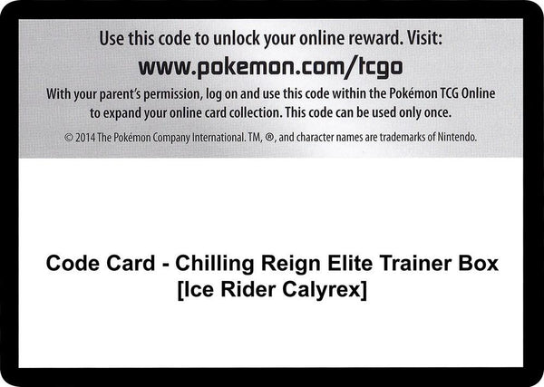 Code Card - Chilling Reign Elite Trainer Box [Ice Rider Calyrex] - Pokémon