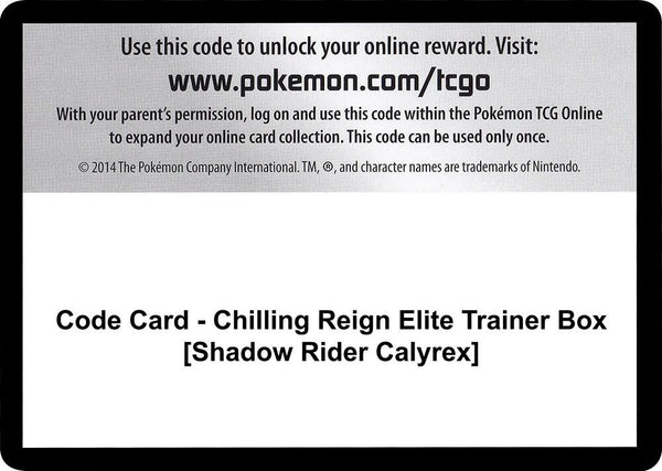 Code Card - Chilling Reign Elite Trainer Box [Shadow Rider Calyrex] - Pokémon