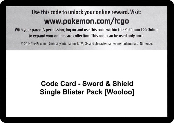 Code Card - Sword & Shield Single Blister Pack [Wooloo] - Pokémon