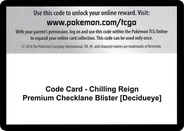 Code Card - Chilling Reign Premium Checklane Blister [Decidueye] - Pokémon