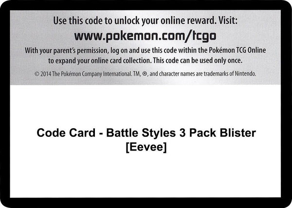 Code Card - Battle Styles 3 Pack Blister [Eevee] - Pokémon