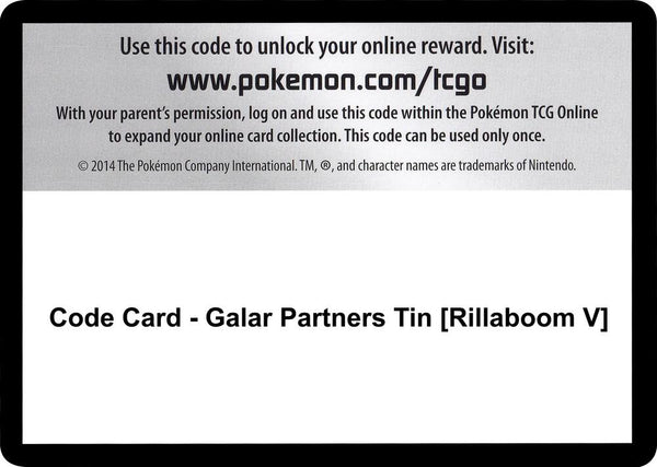Code Card - Galar Partners Tin [Rillaboom V] - Pokémon