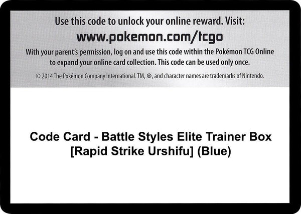Code Card - Battle Styles Elite Trainer Box [Rapid Strike Urshifu] (Blue) - Pokémon