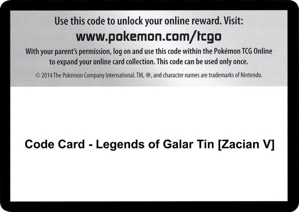 Code Card - Legends of Galar Tin [Zacian V] - Pokémon