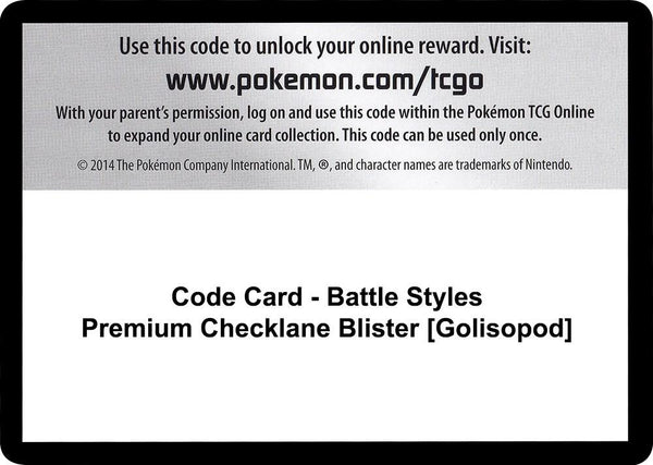 Code Card - Battle Styles Premium Checklane Blister [Golisopod] - Pokémon