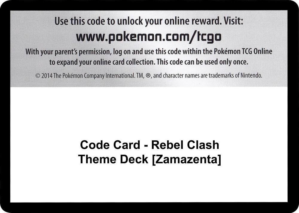 Code Card - Rebel Clash Theme Deck [Zamazenta]