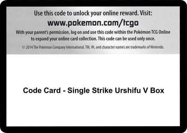 Code Card - Single Strike Urshifu V Box - Pokémon