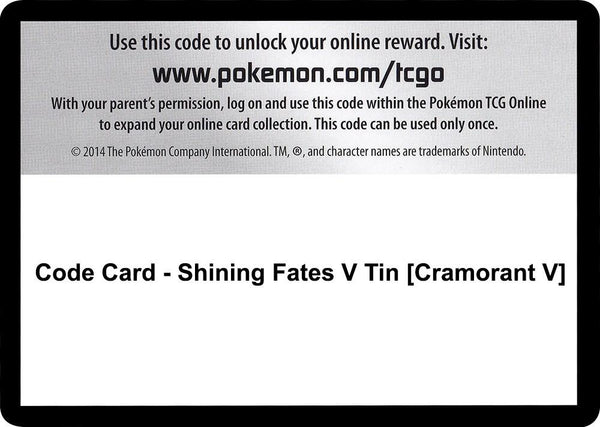 Code Card - Shining Fates V Tin [Cramorant V] - Pokémon