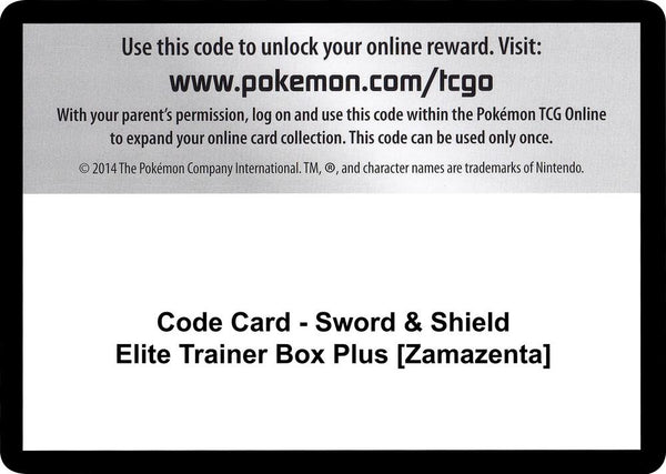 Code Card - Sword & Shield Elite Trainer Box Plus [Zamazenta] - Pokémon