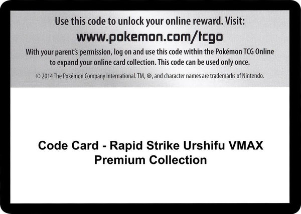 Code Card - Rapid Strike Urshifu VMAX Premium Collection - Pokémon