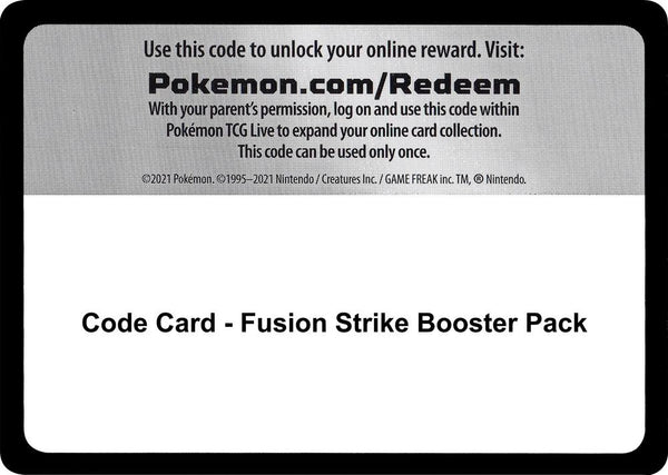 Code Card - Fusion Strike Booster Pack - Pokémon