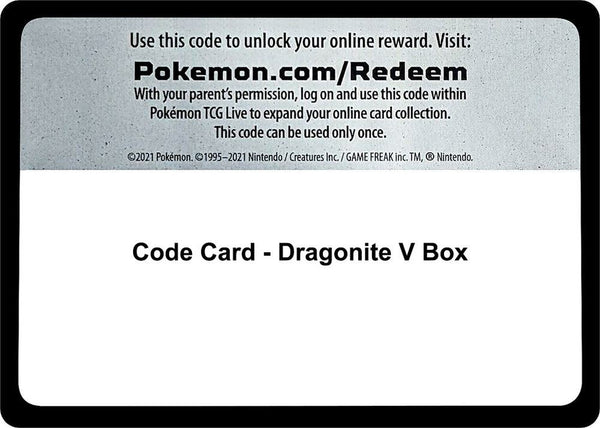Code Card - Dragonite V Box - Pokémon