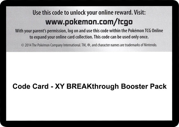 Code Card - XY BREAKthrough Booster Pack - Pokémon