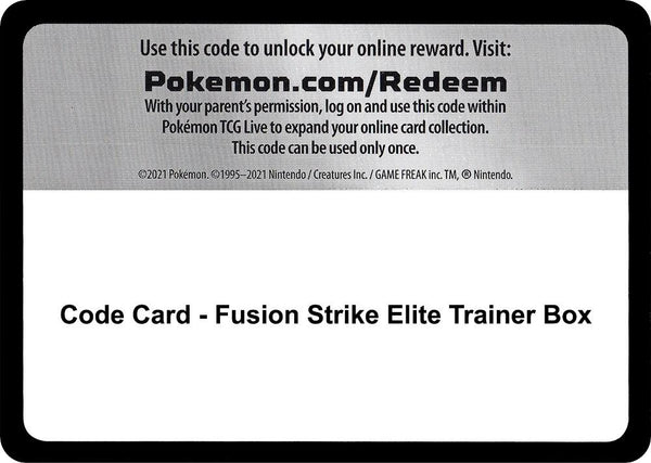 Code Card - Fusion Strike Elite Trainer Box - Pokémon