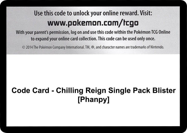 Code Card - Chilling Reign Single Pack Blister [Phanpy] - Pokémon