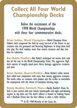1998 World Championship Advertisement Card - Magic: The Gathering