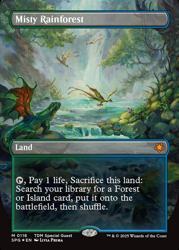 Misty Rainforest (Borderless) (Dragonscale Foil) - Magic: The Gathering