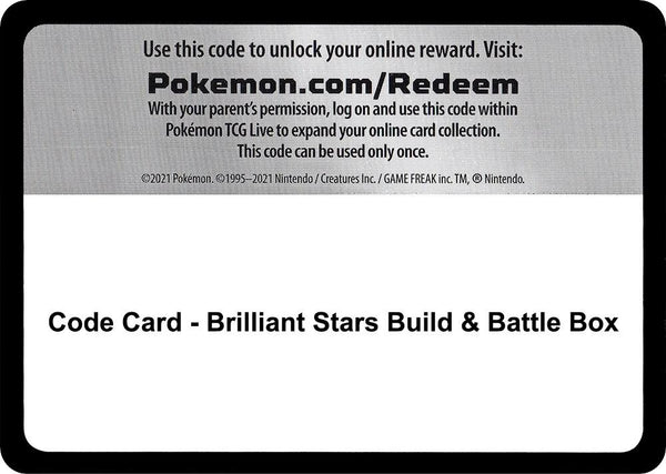 Code Card - Brilliant Stars Build & Battle Box - Pokémon