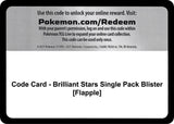 Code Card - Brilliant Stars Single Pack Blister [Flapple] - Pokémon