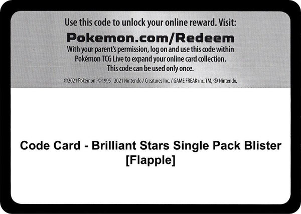 Code Card - Brilliant Stars Single Pack Blister [Flapple] - Pokémon
