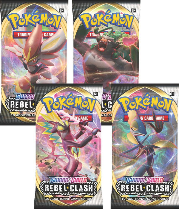 Rebel Clash Booster Pack Art Bundle [Set of 4] - Pokémon