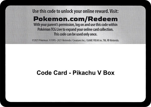 Code Card - Pikachu V Box - Pokémon