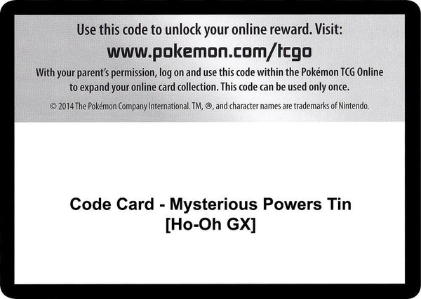 Code Card - Mysterious Powers Tin [Ho-Oh GX] - Pokémon