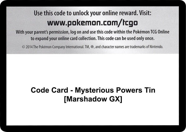 Code Card - Mysterious Powers Tin [Marshadow GX] - Pokémon
