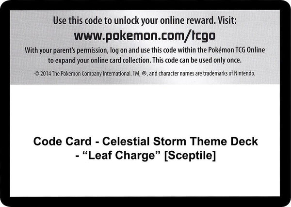 Code Card - Celestial Storm Theme Deck - "Leaf Charge" [Sceptile] - Pokémon