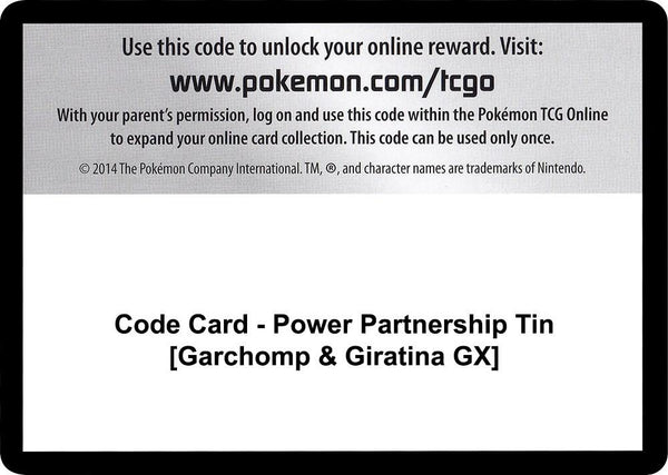 Code Card - Power Partnership Tin [Garchomp & Giratina GX] - Pokémon